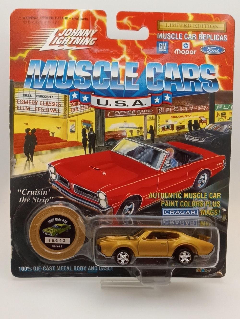 1995 Johnny Lightning Muscle Cars USA Series 2 die-cast 1969 Olds 442 In Gold!